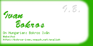 ivan bokros business card