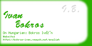 ivan bokros business card